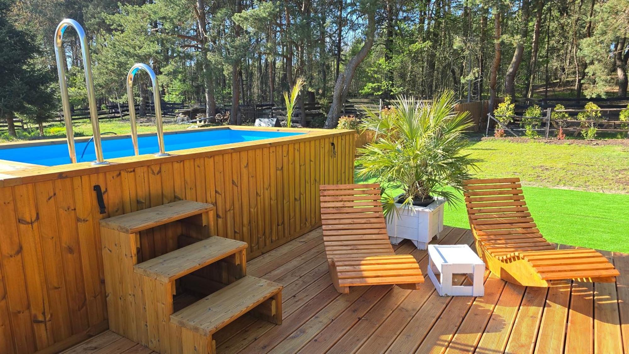 Vip Village Las Woda Rower - Podgrzewany Basen, Balia, Sauna Miedzierza Exterior photo